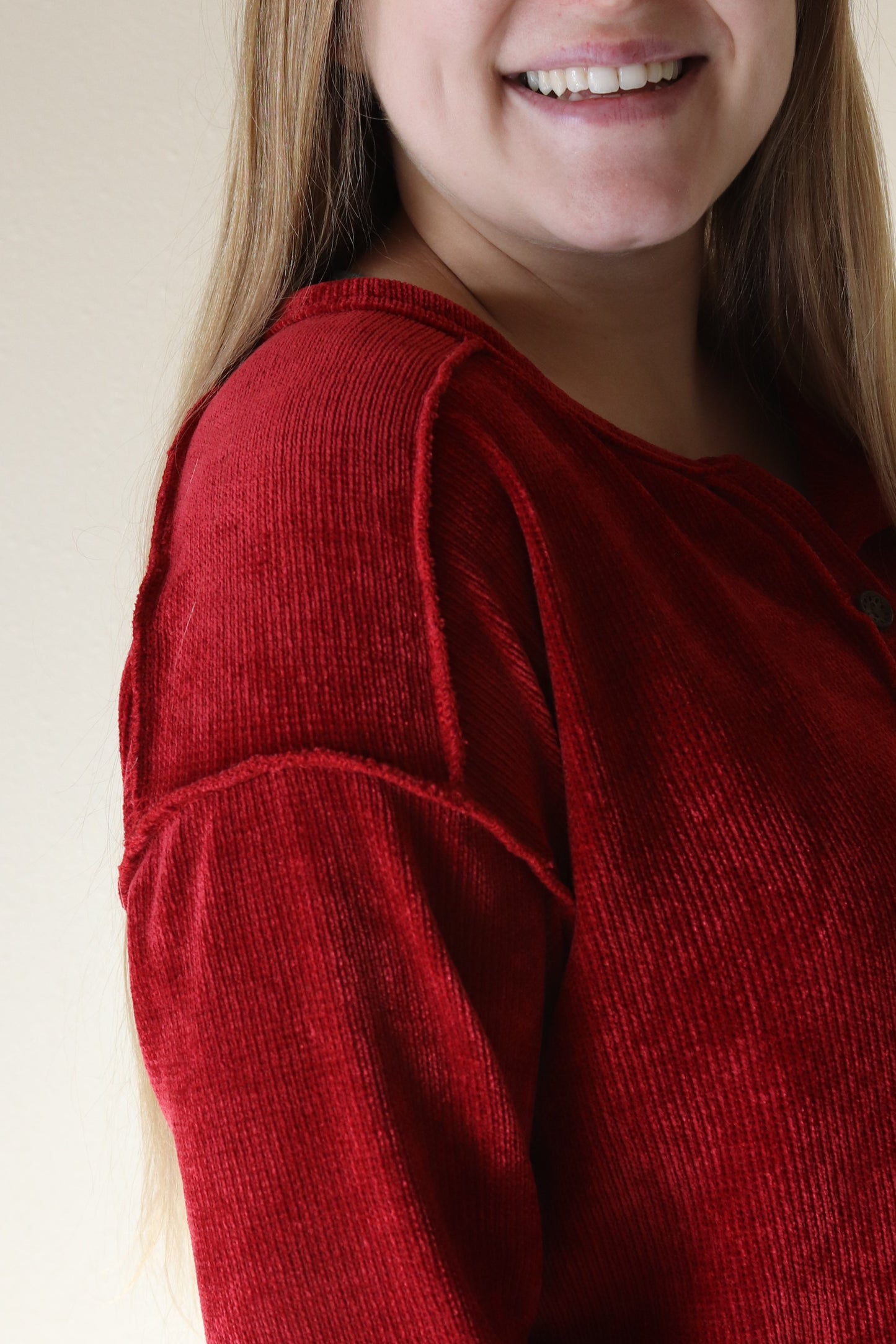 Red Chenille Long Sleeve