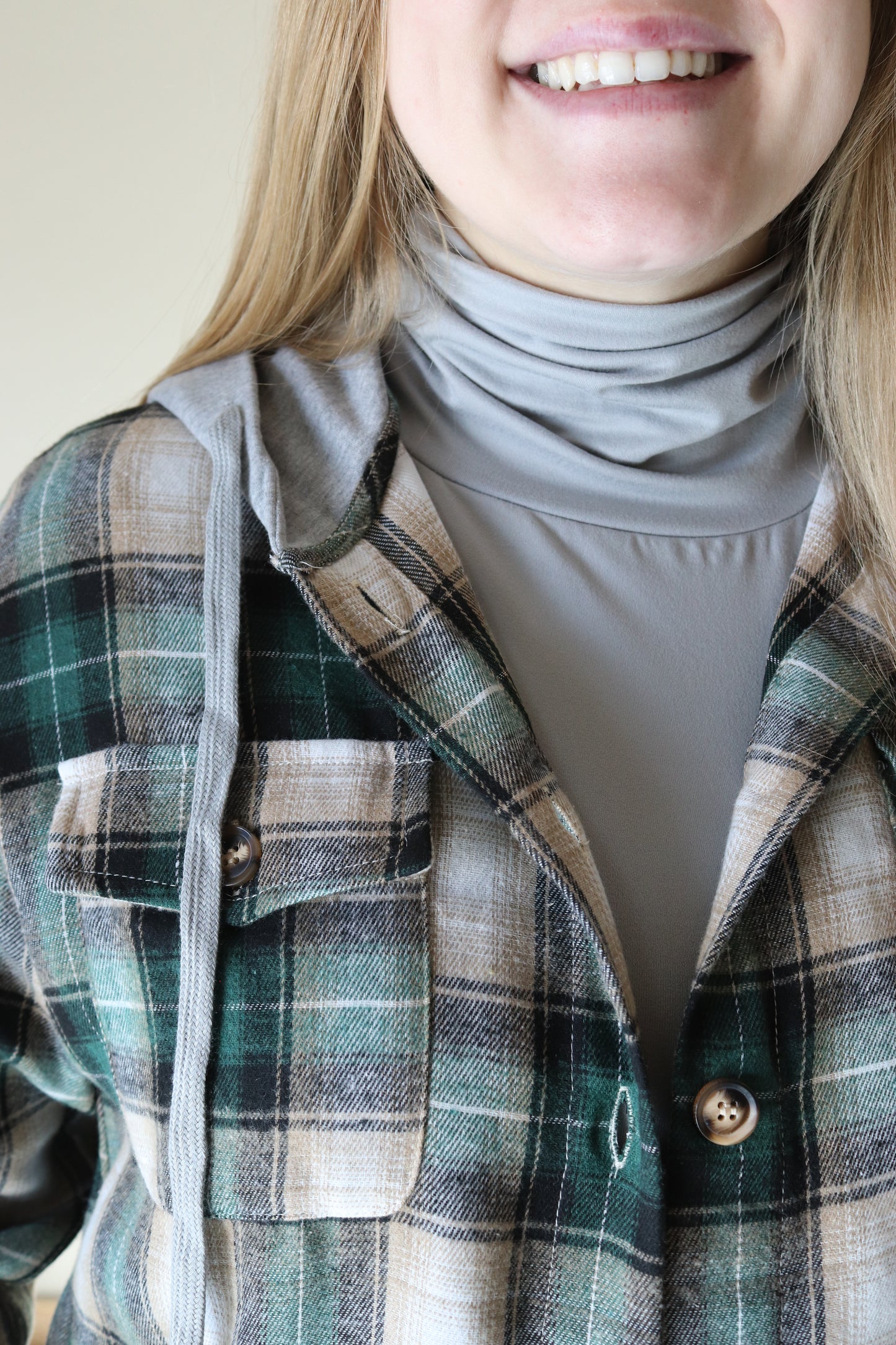 Green Plaid Button Up