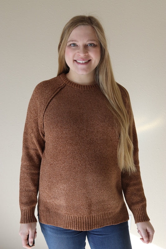 Deep Camel Chenille Sweater