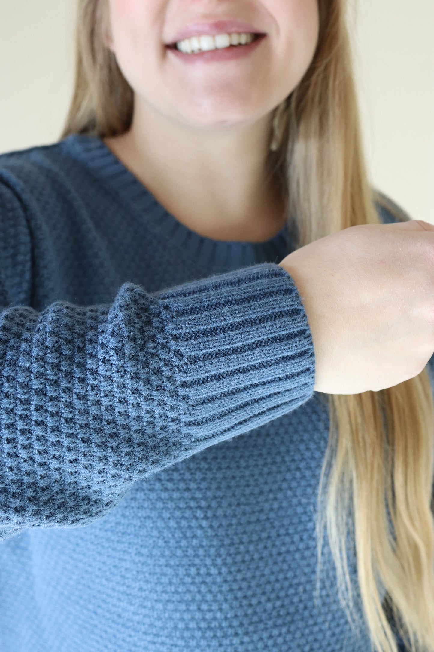 Dusty Blue Round Neck Sweater