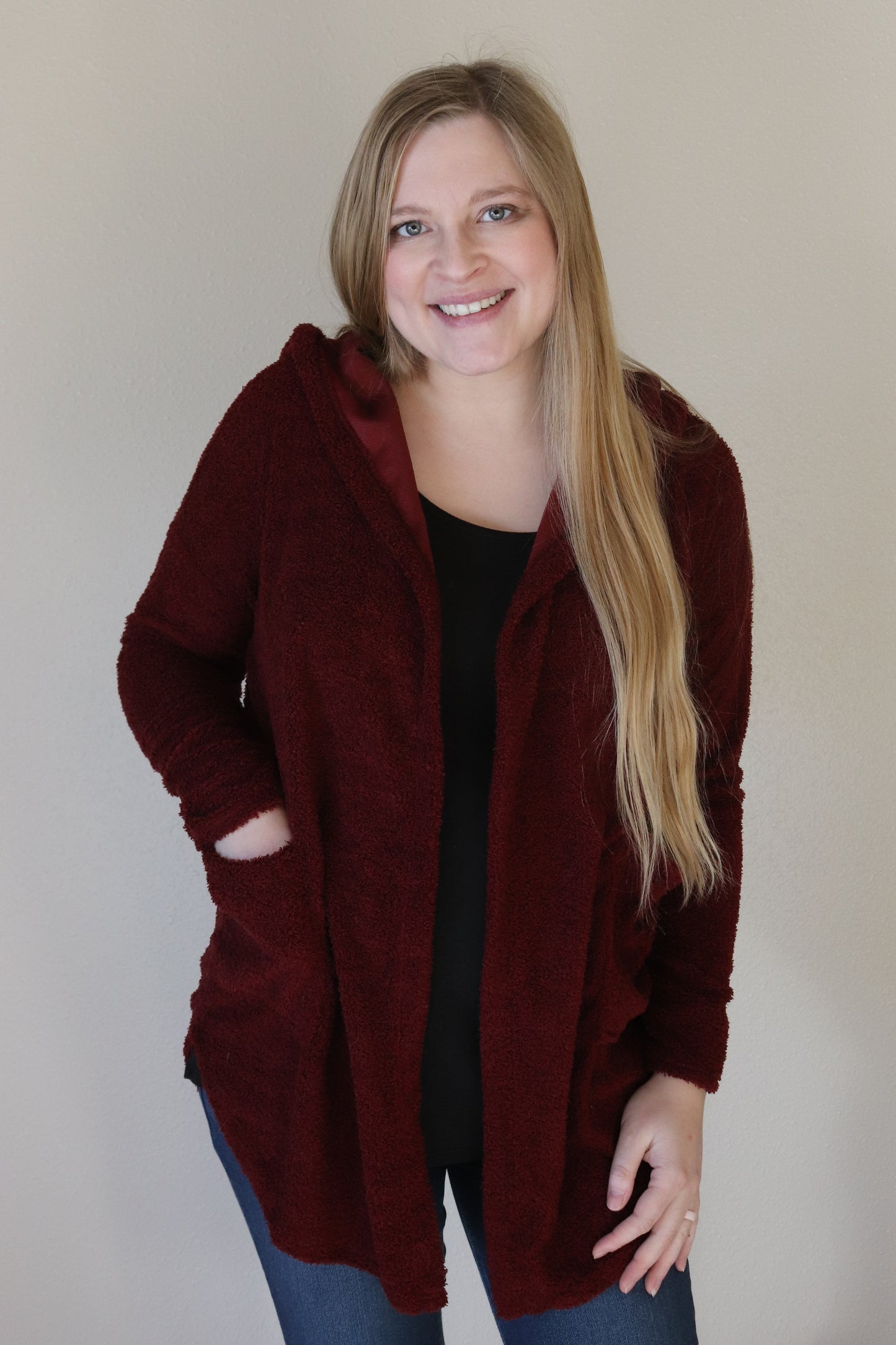 Burgundy Cozy Cardigan