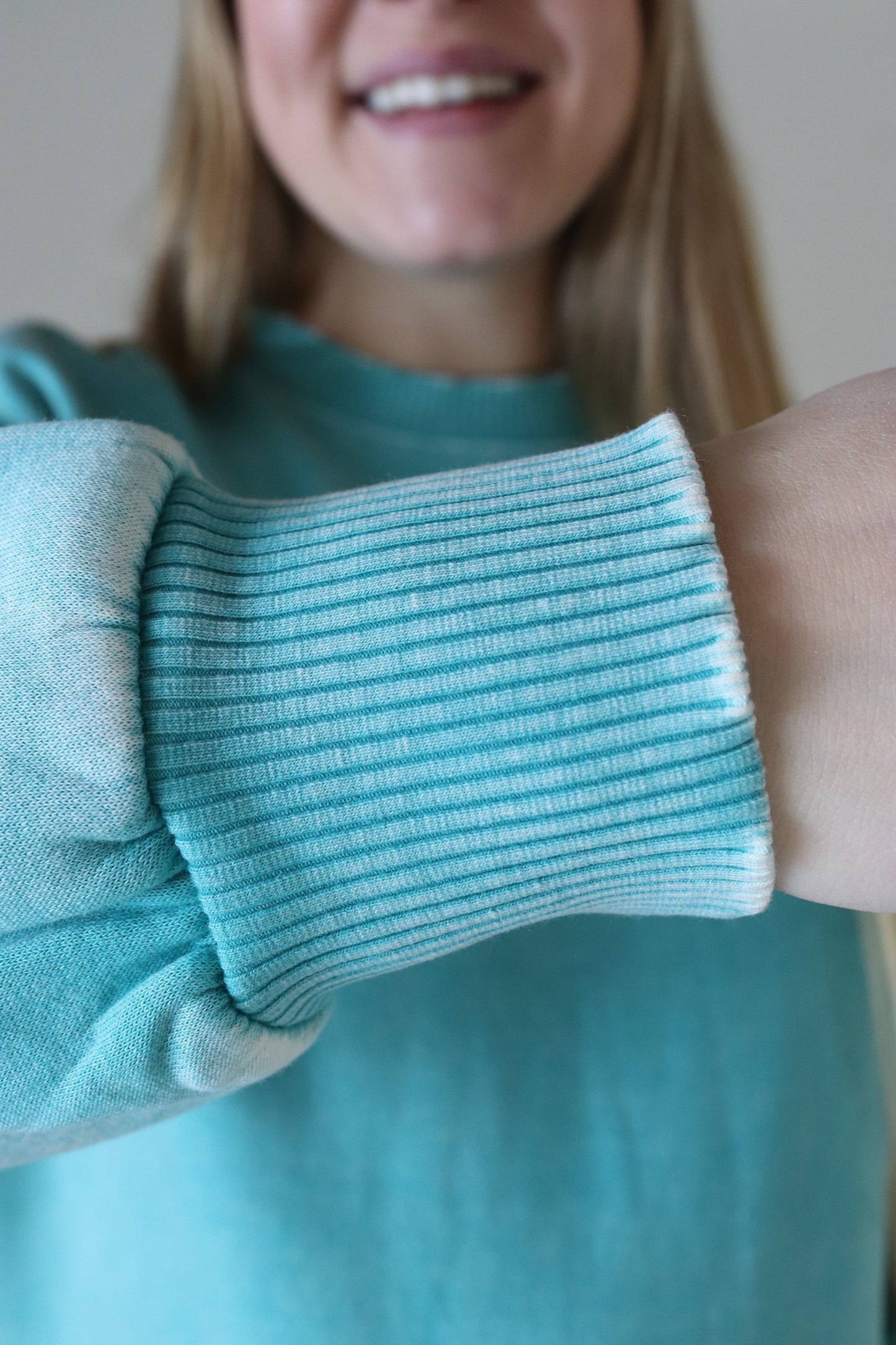 Turquoise Acid Washed Sweatshirt