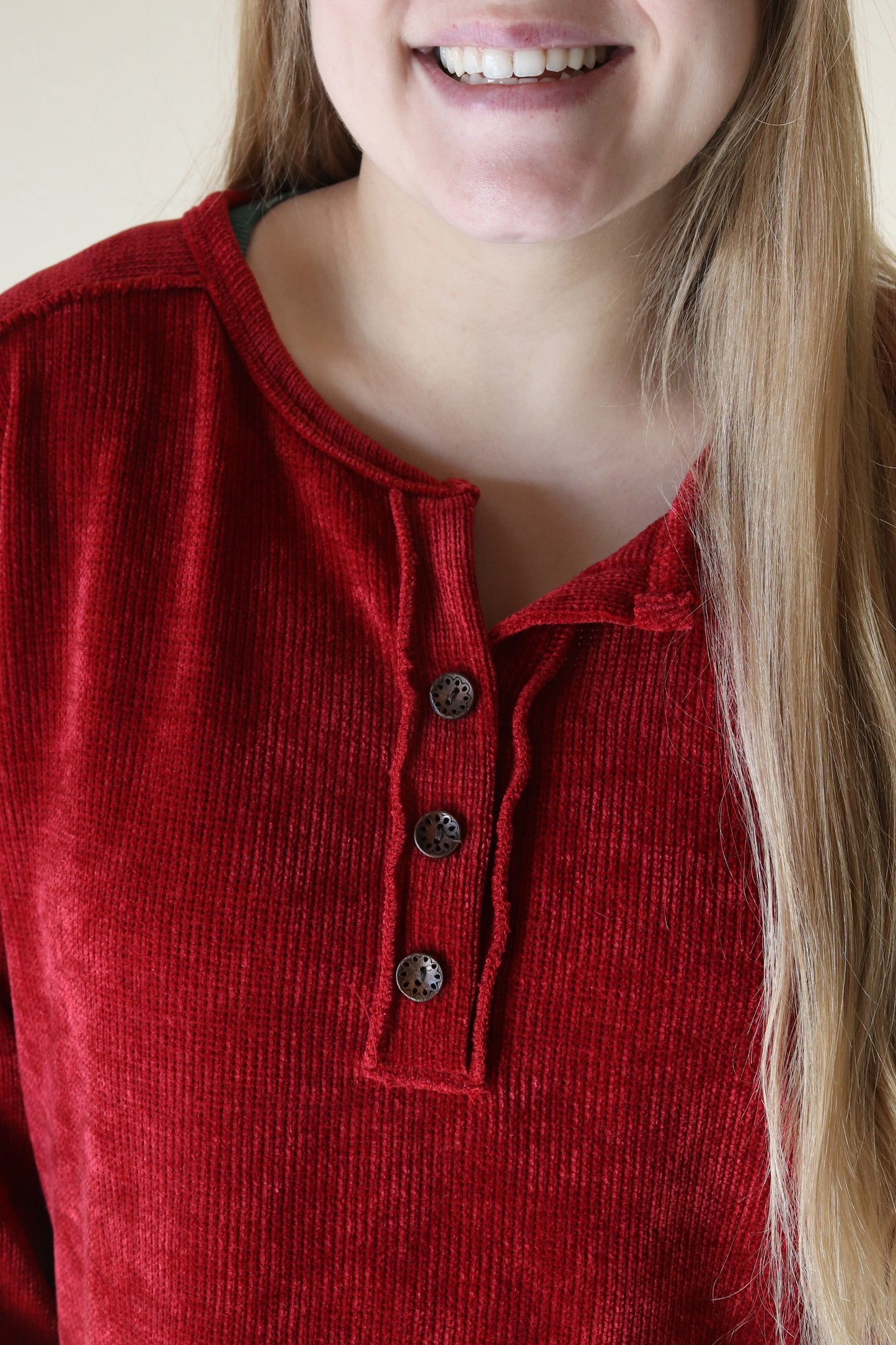 Red Chenille Long Sleeve