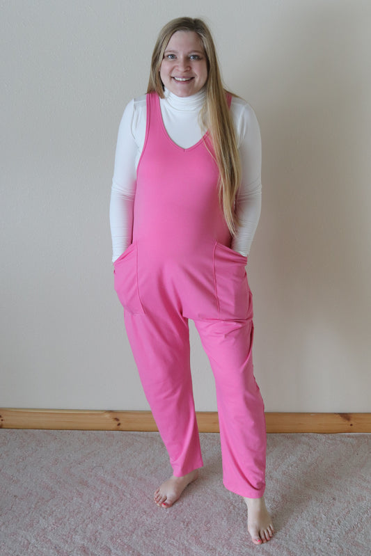 Pink Knit Jumpsuit