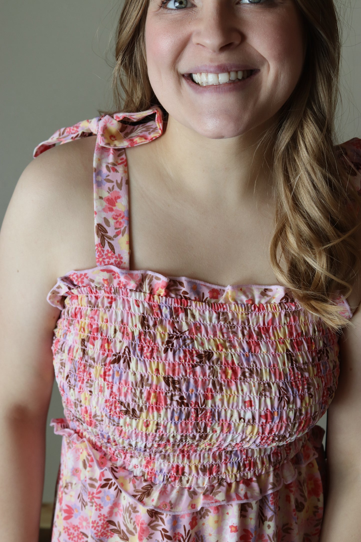 In Bloom Smocked Midi Dress