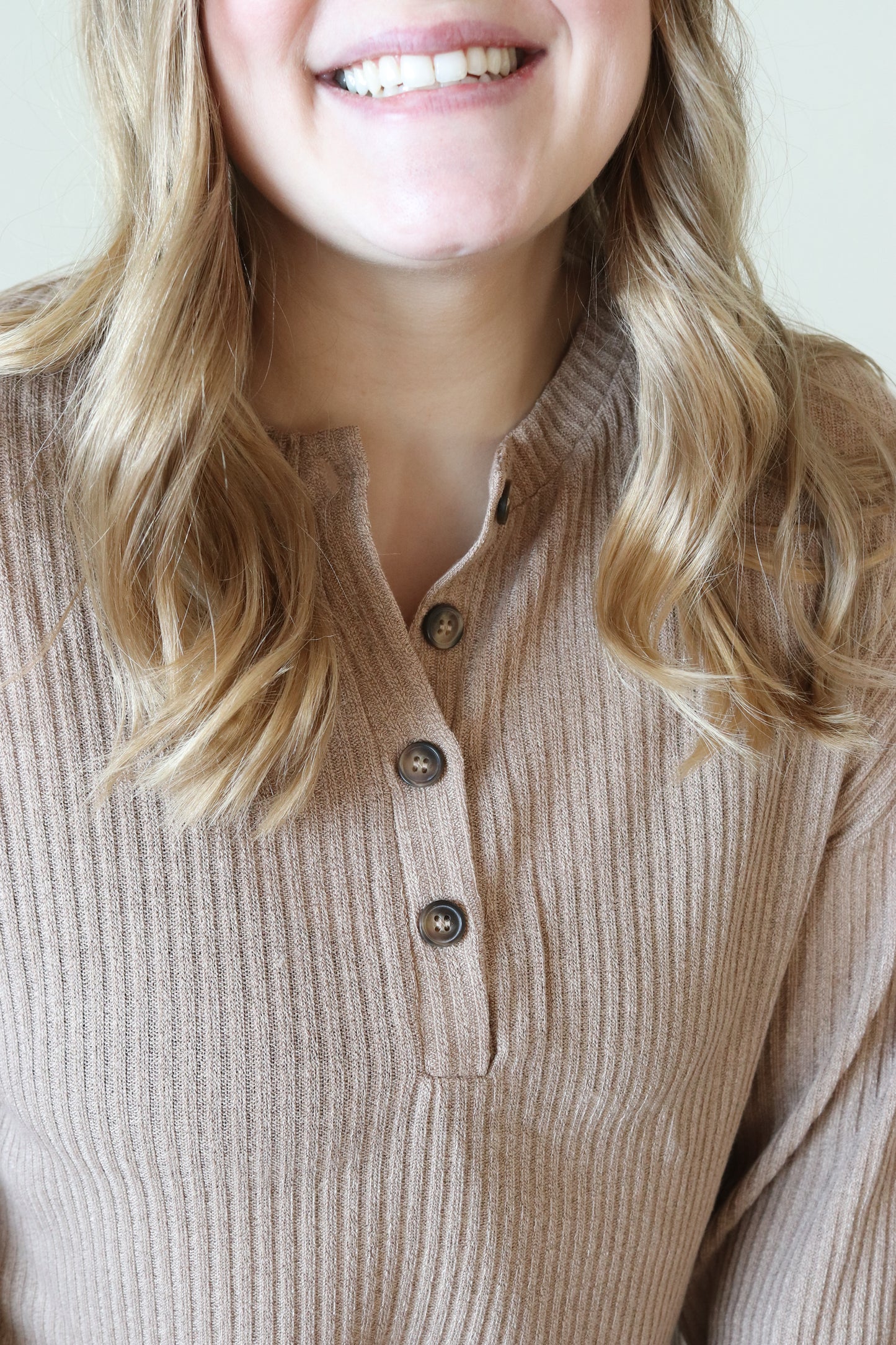 Khaki Textured Henley