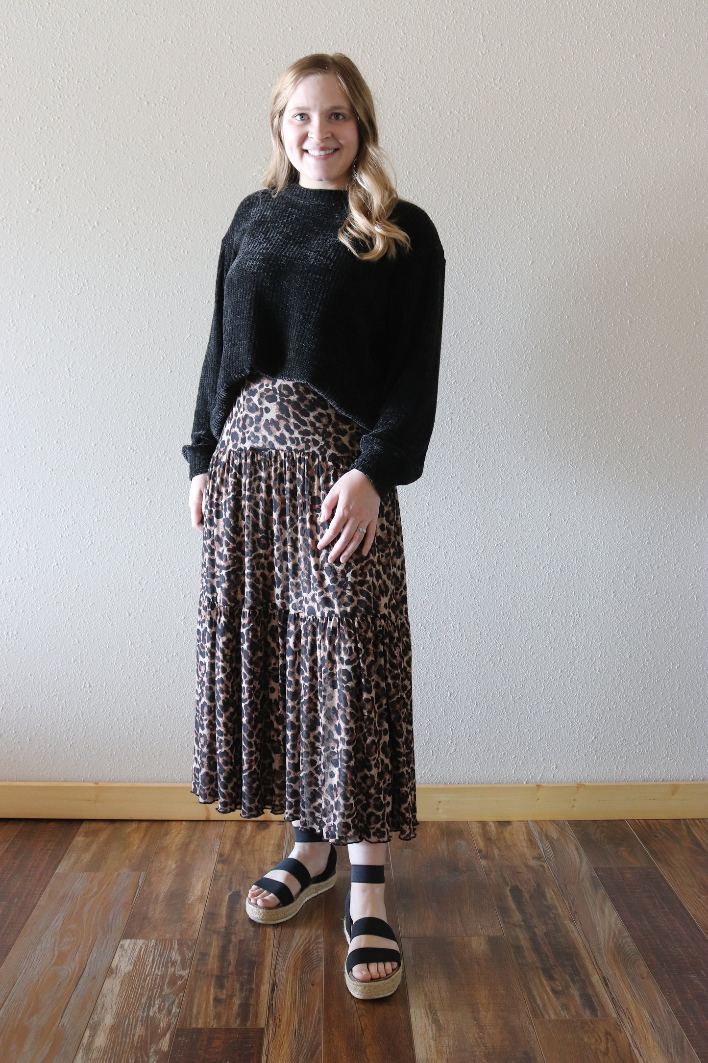 Leopard/Floral Reversible Maxi Skirt