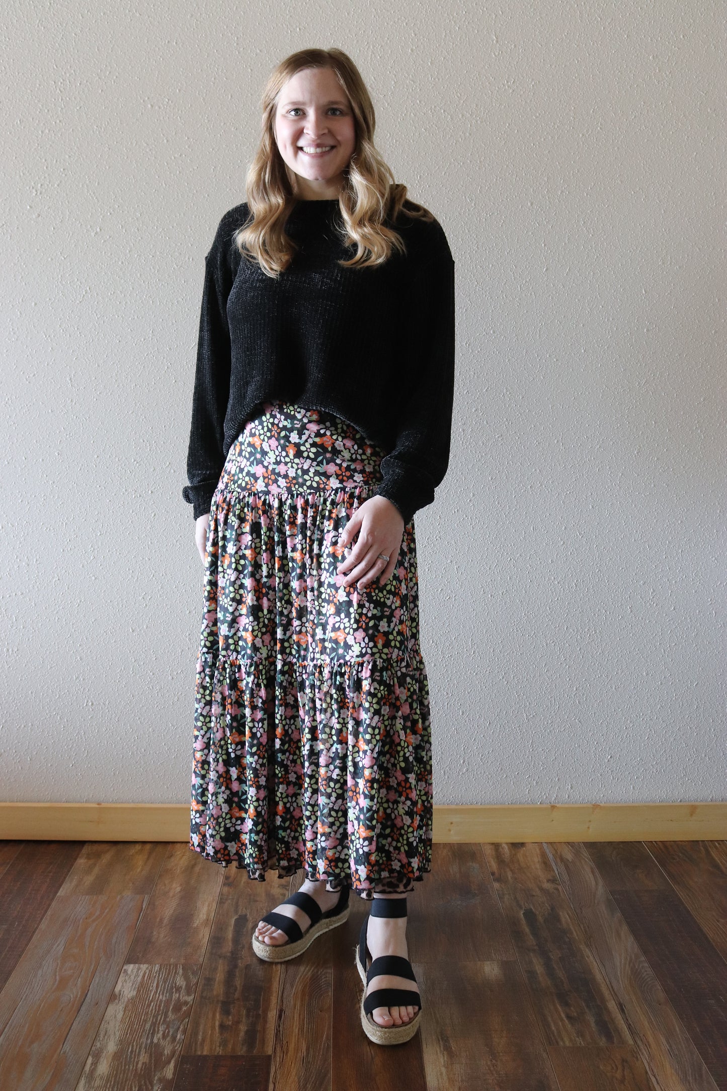 Leopard/Floral Reversible Maxi Skirt