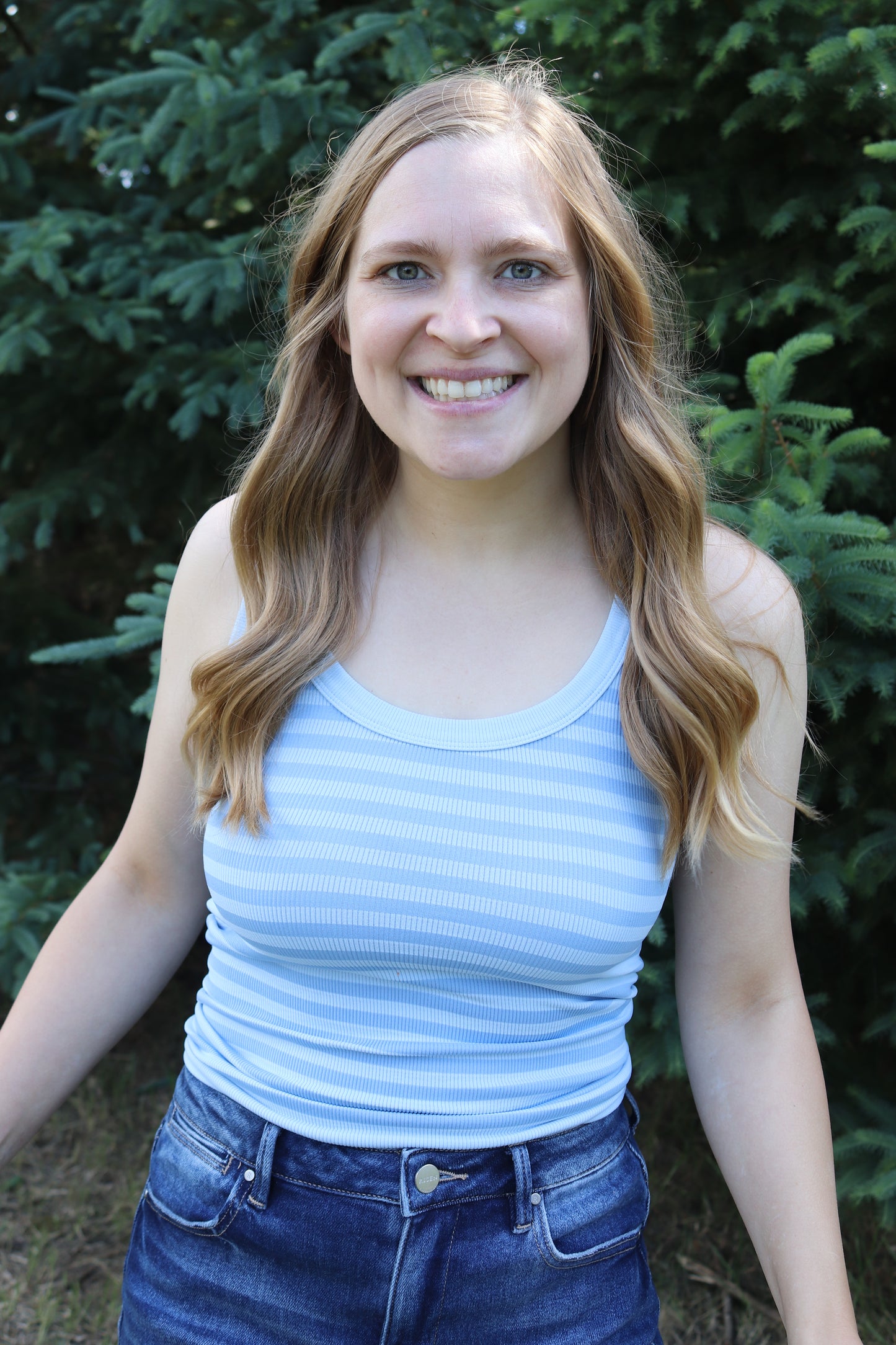 Light Blue Reversible Striped Tank