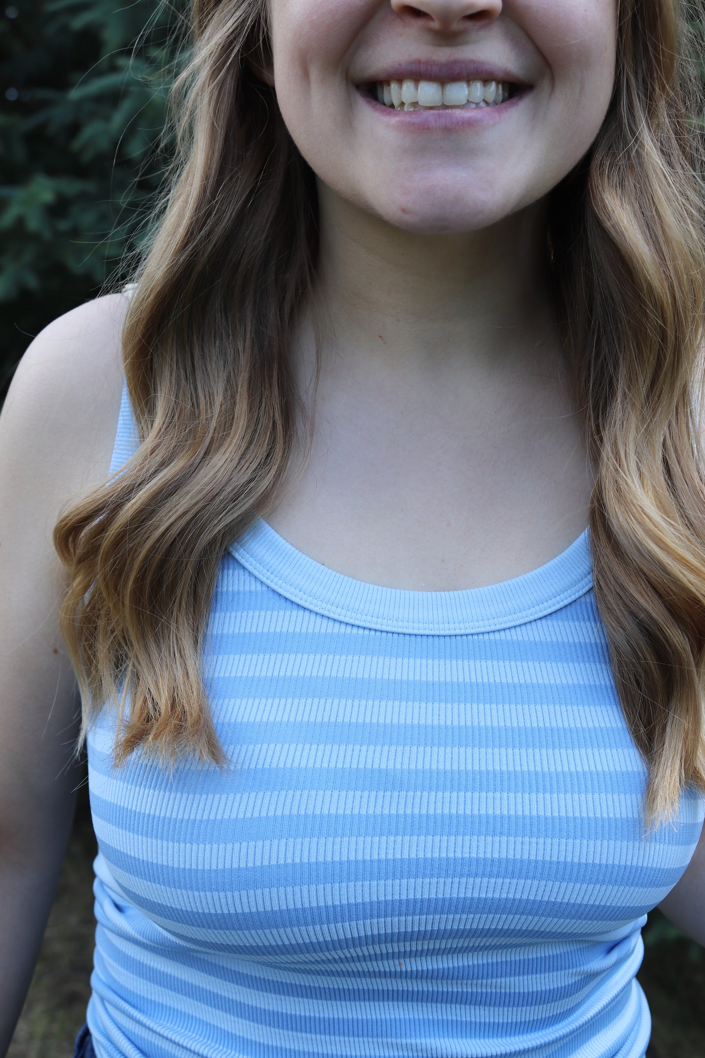 Light Blue Reversible Striped Tank