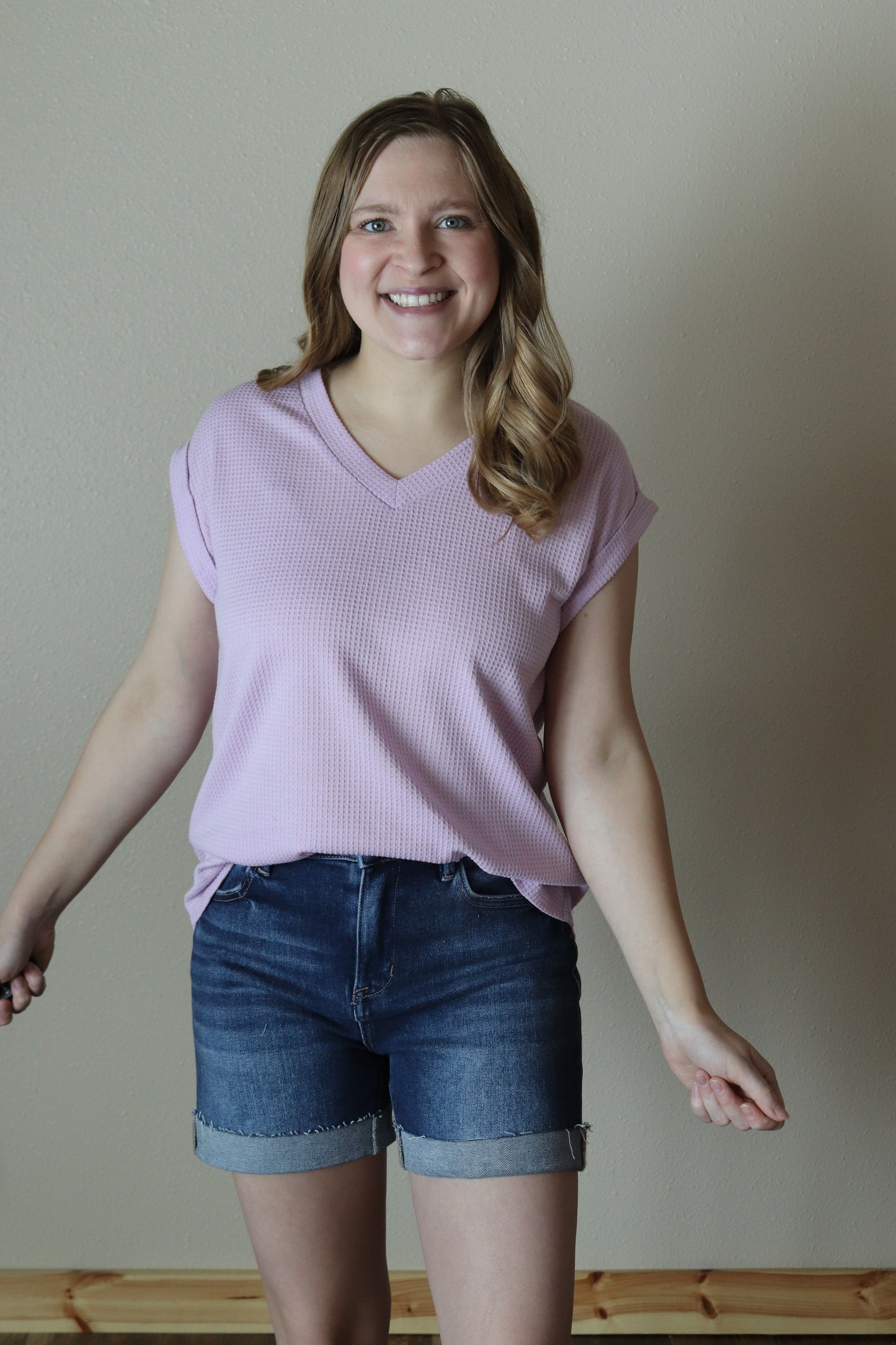 Lilac Thermal Knit Top