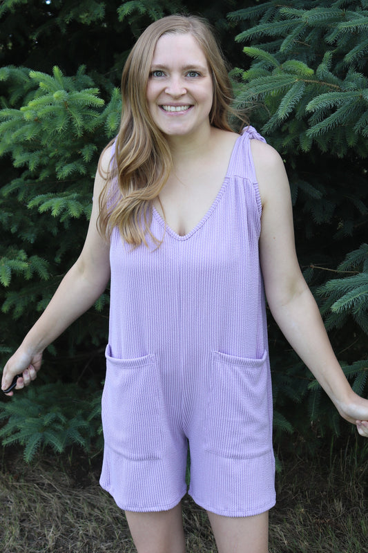 Lilac Urban Ribbed Romper