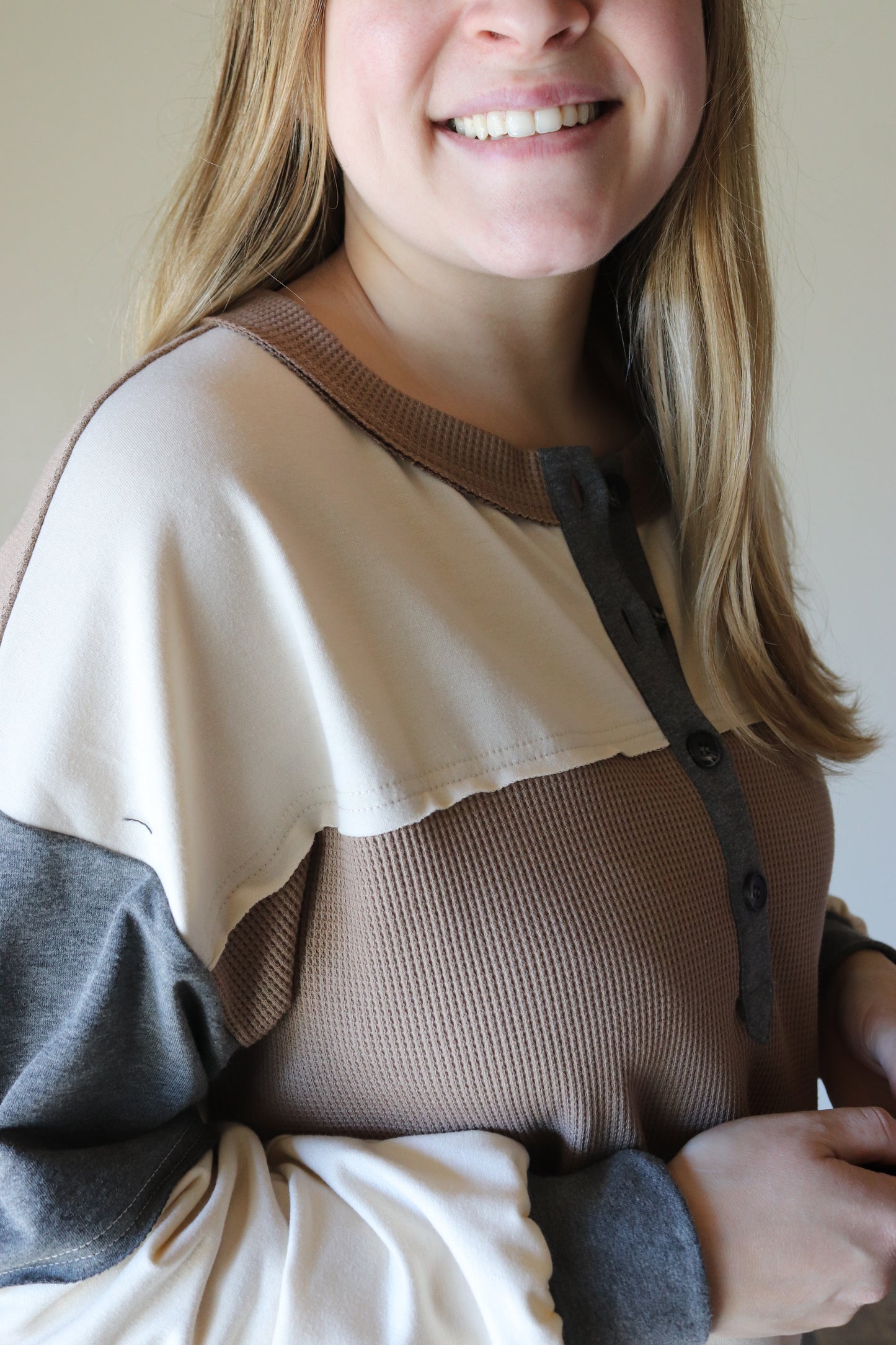 Neutral Colorblock Long Sleeve