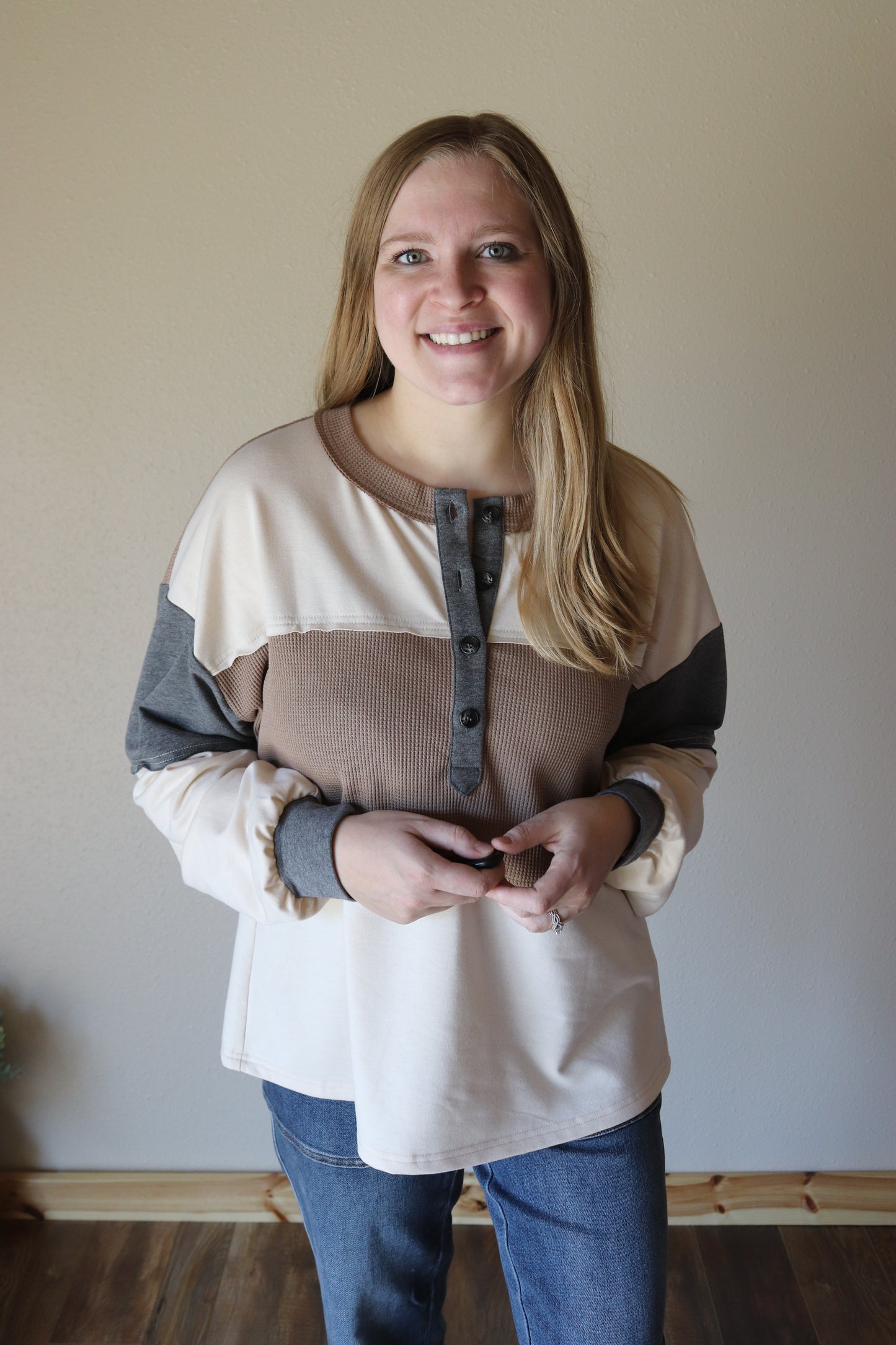 Neutral Colorblock Long Sleeve