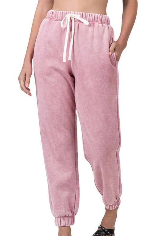 Rose Acid Washed Sweatpants