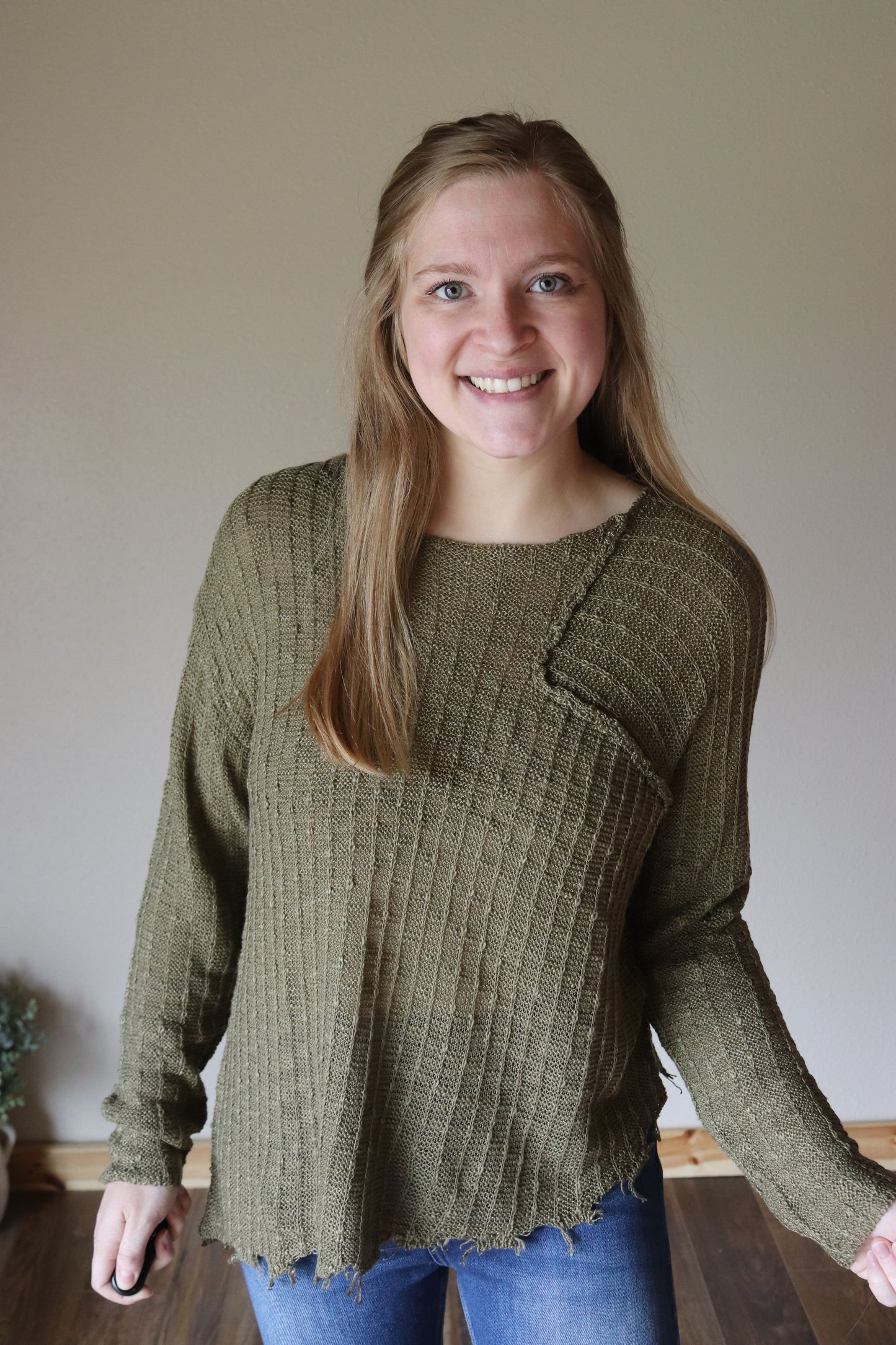 Olive Patchwork Top