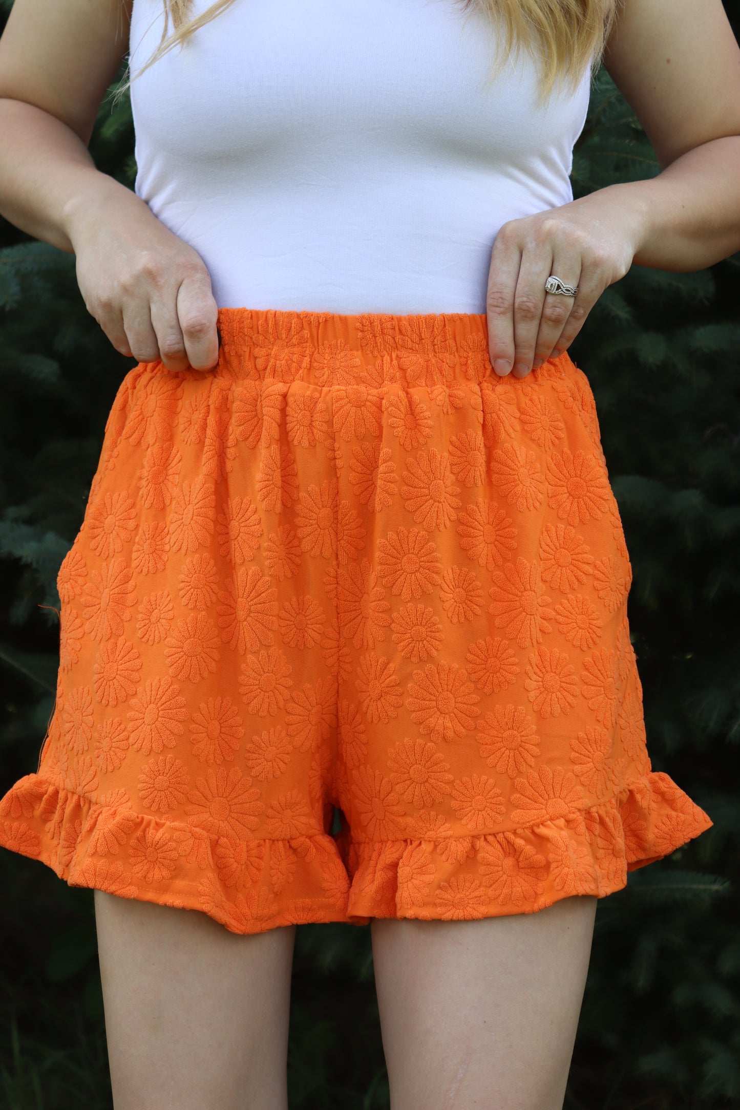 Orange Floral Textured Set