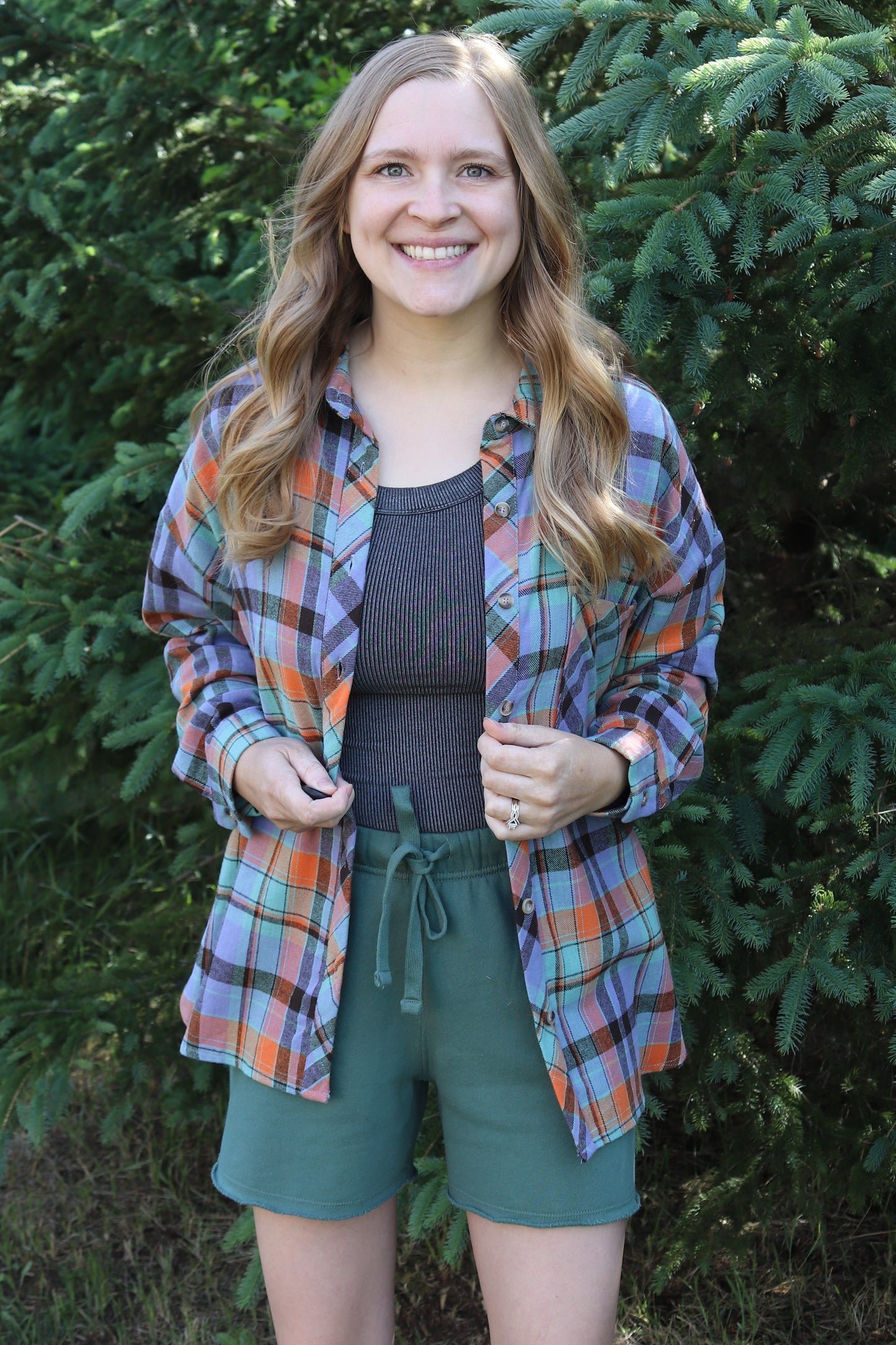 Orange Plaid Flannel