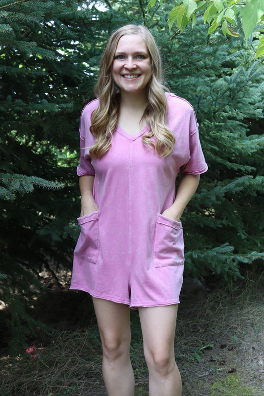 Orchid Washed Romper
