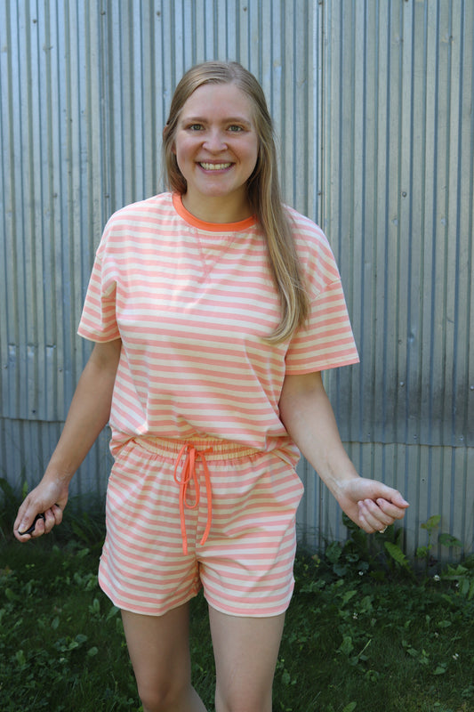 Peachy Striped Set