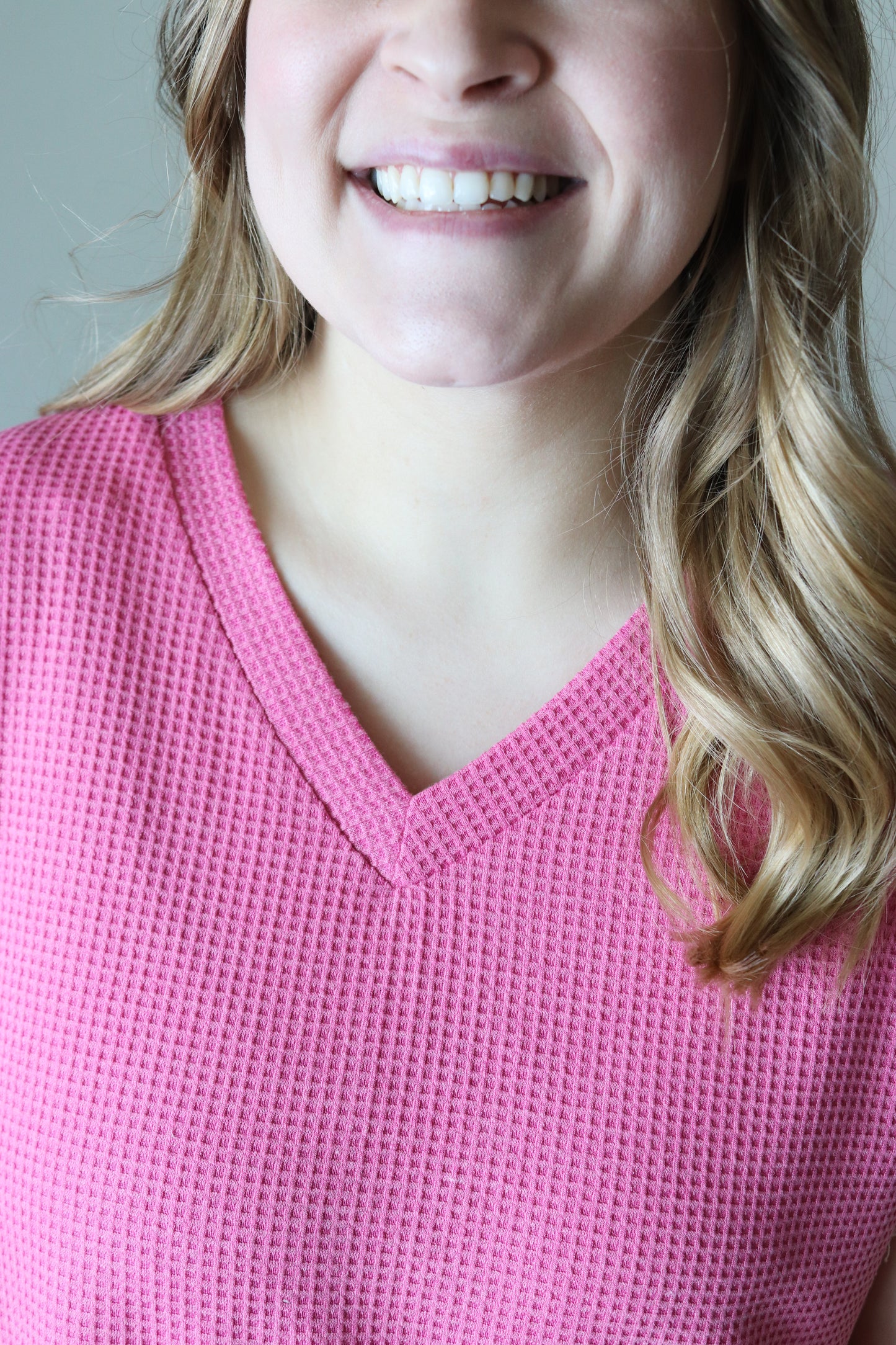 Pink Thermal Knit Top