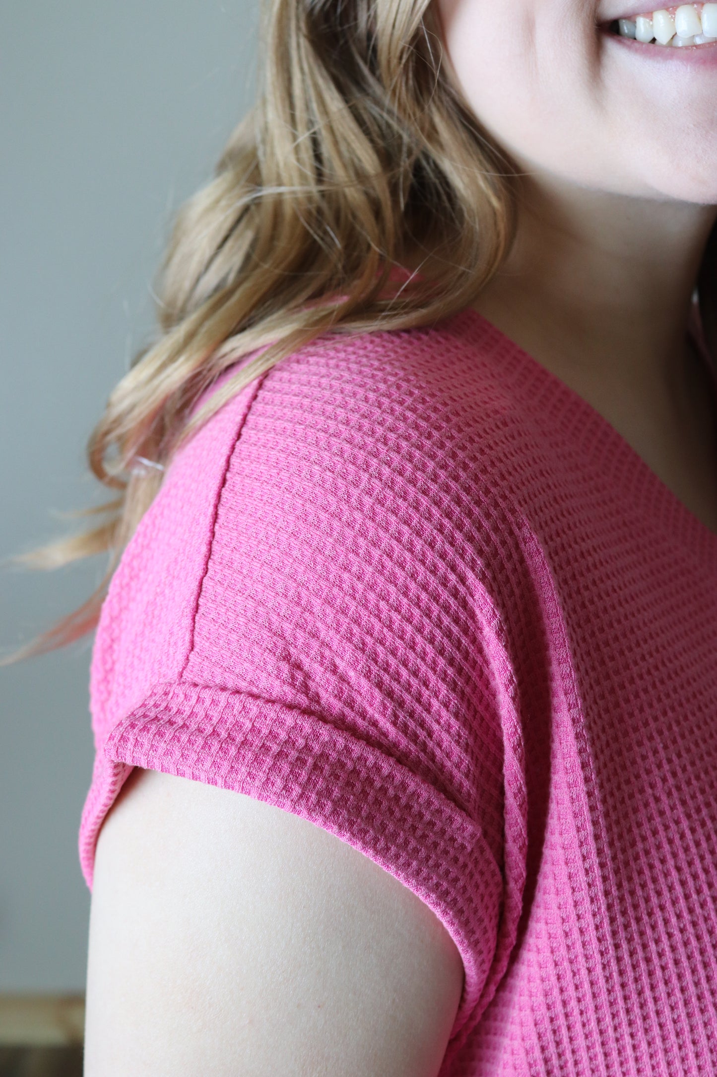 Pink Thermal Knit Top
