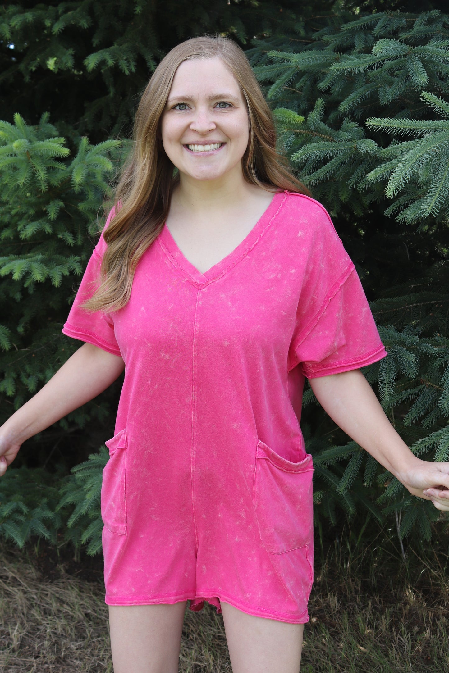 Pink Washed Romper