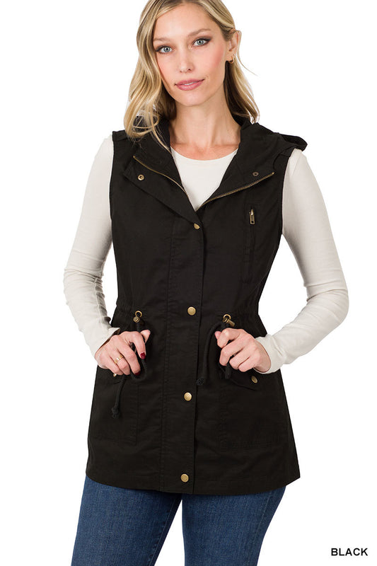 Black Hooded Vest