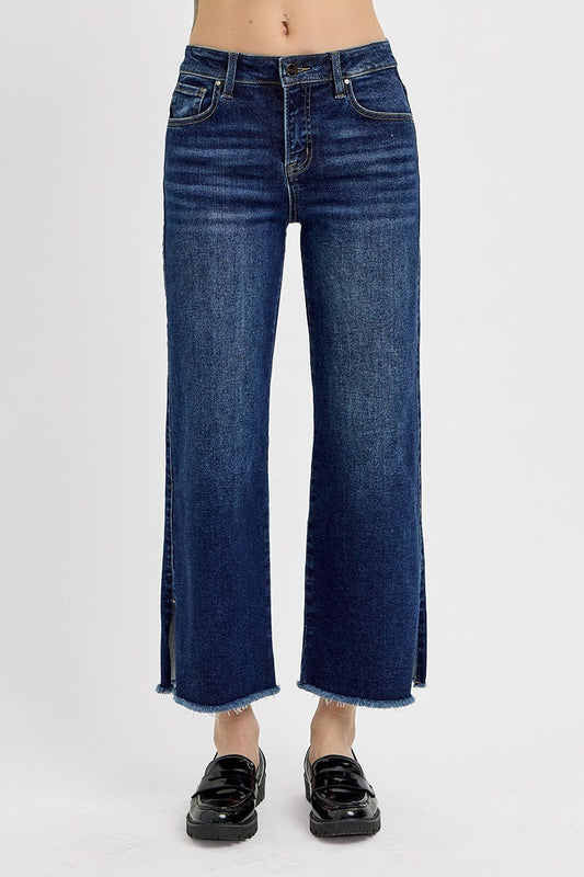 Risen: Dark Slid Slit Denim
