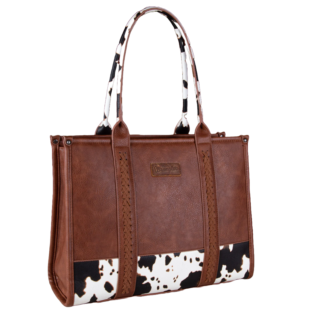 WRANGLER: Large Cow Print Tote