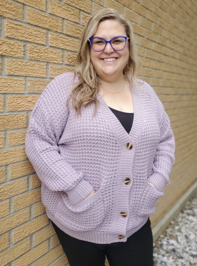 Lavender Knit Cardigan