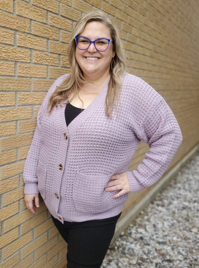 Lavender Knit Cardigan