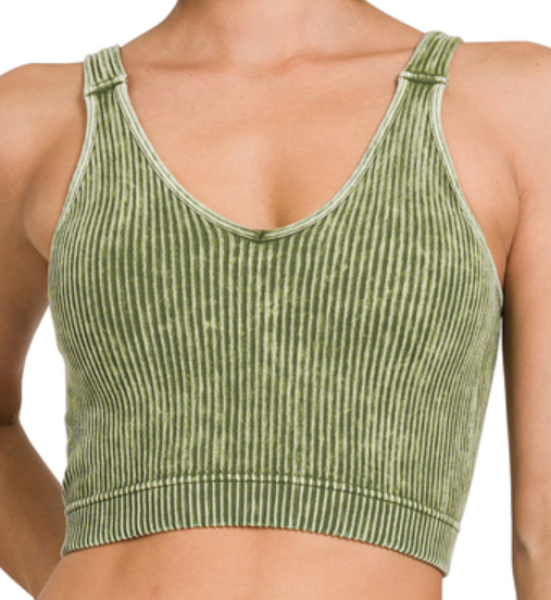 Ash olive cropped tank