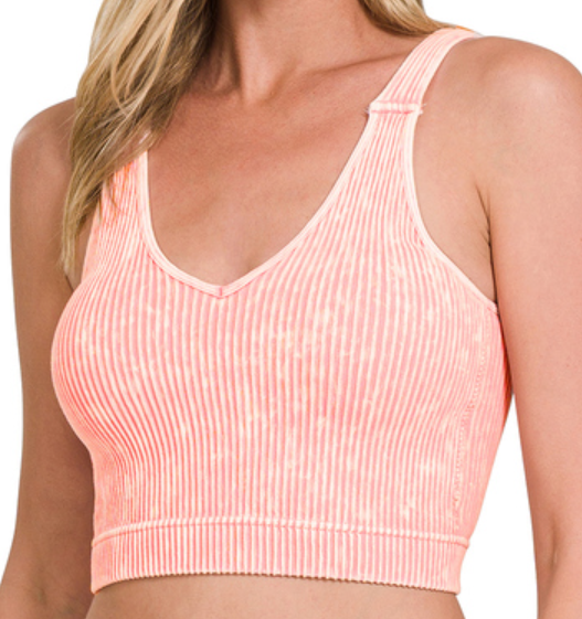 Padded Dusty Pink Cropped Tank