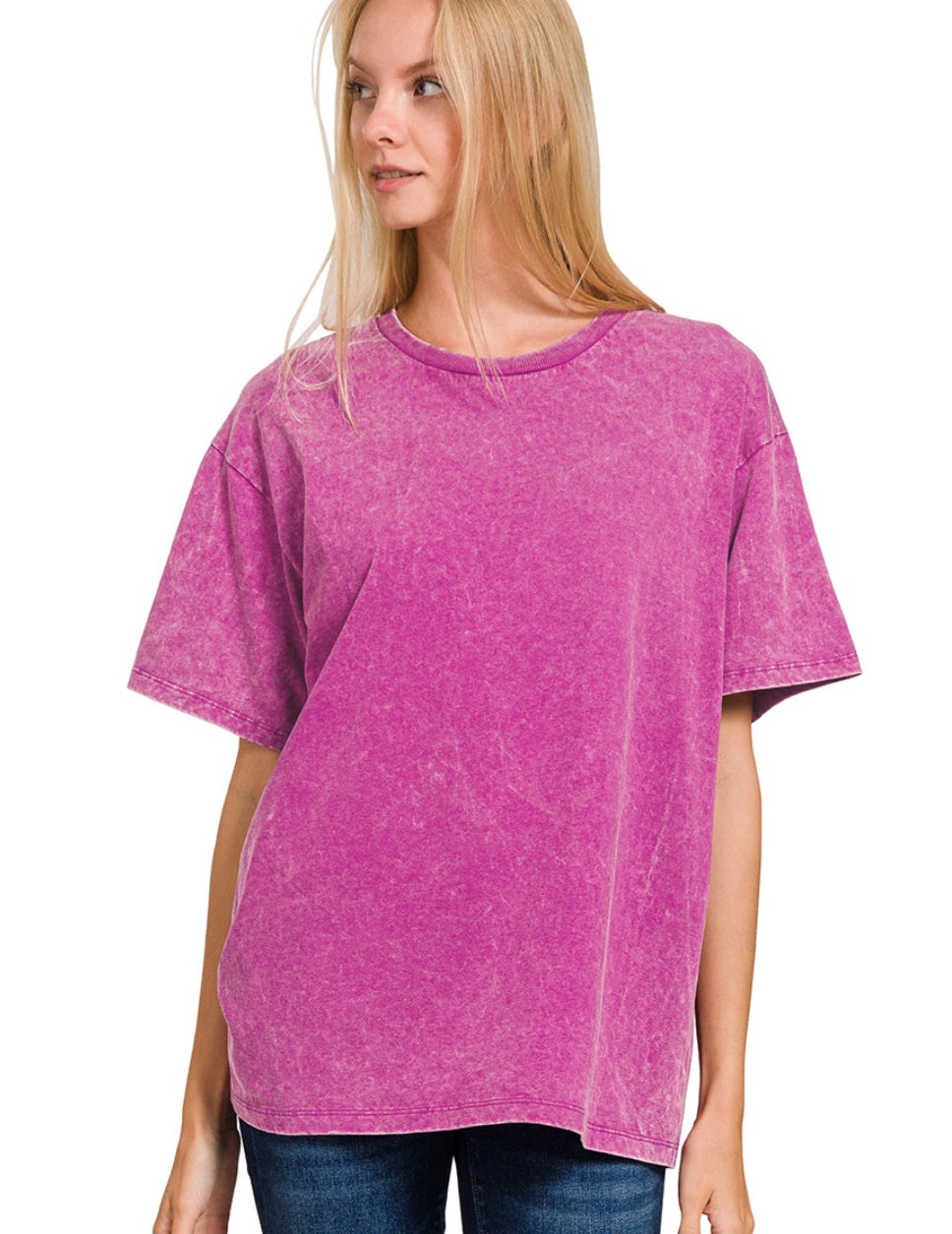 Plum Acid Washed Tee