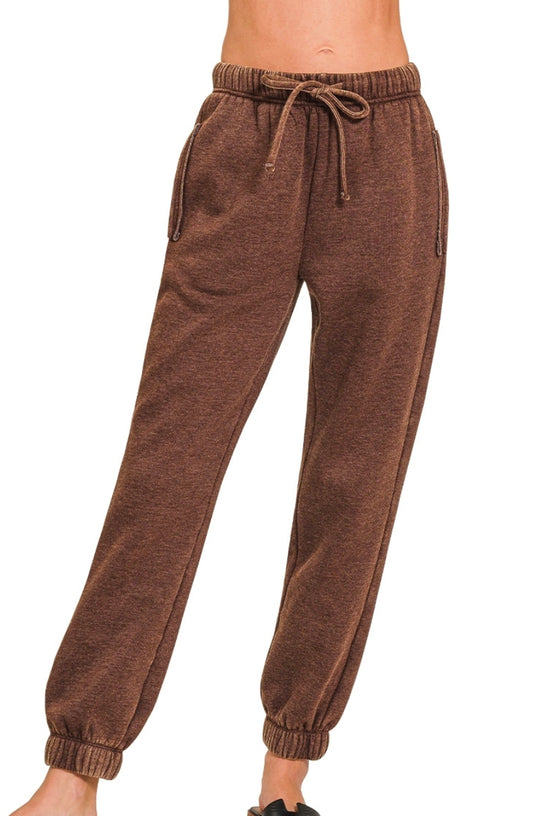 Mahogany Acid Washed Sweatpants