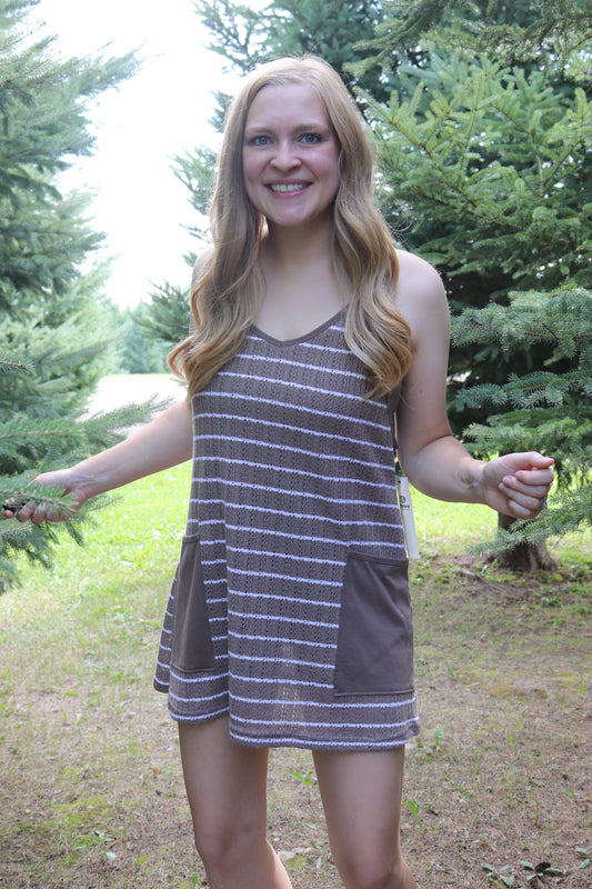 Taupe Crochet Dress