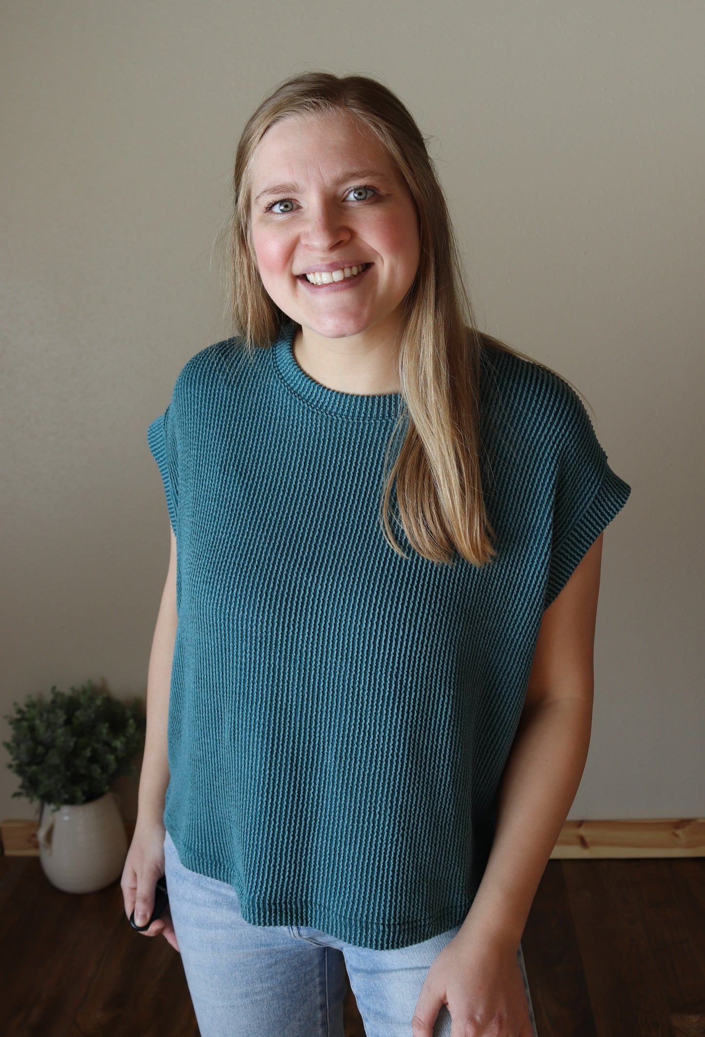 Teal Urban Ribbed Tee/Shorts Set