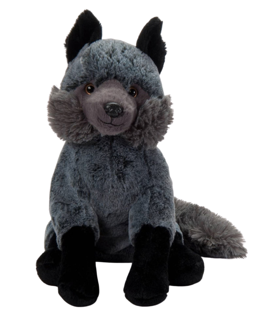12" Plush Black Wolf