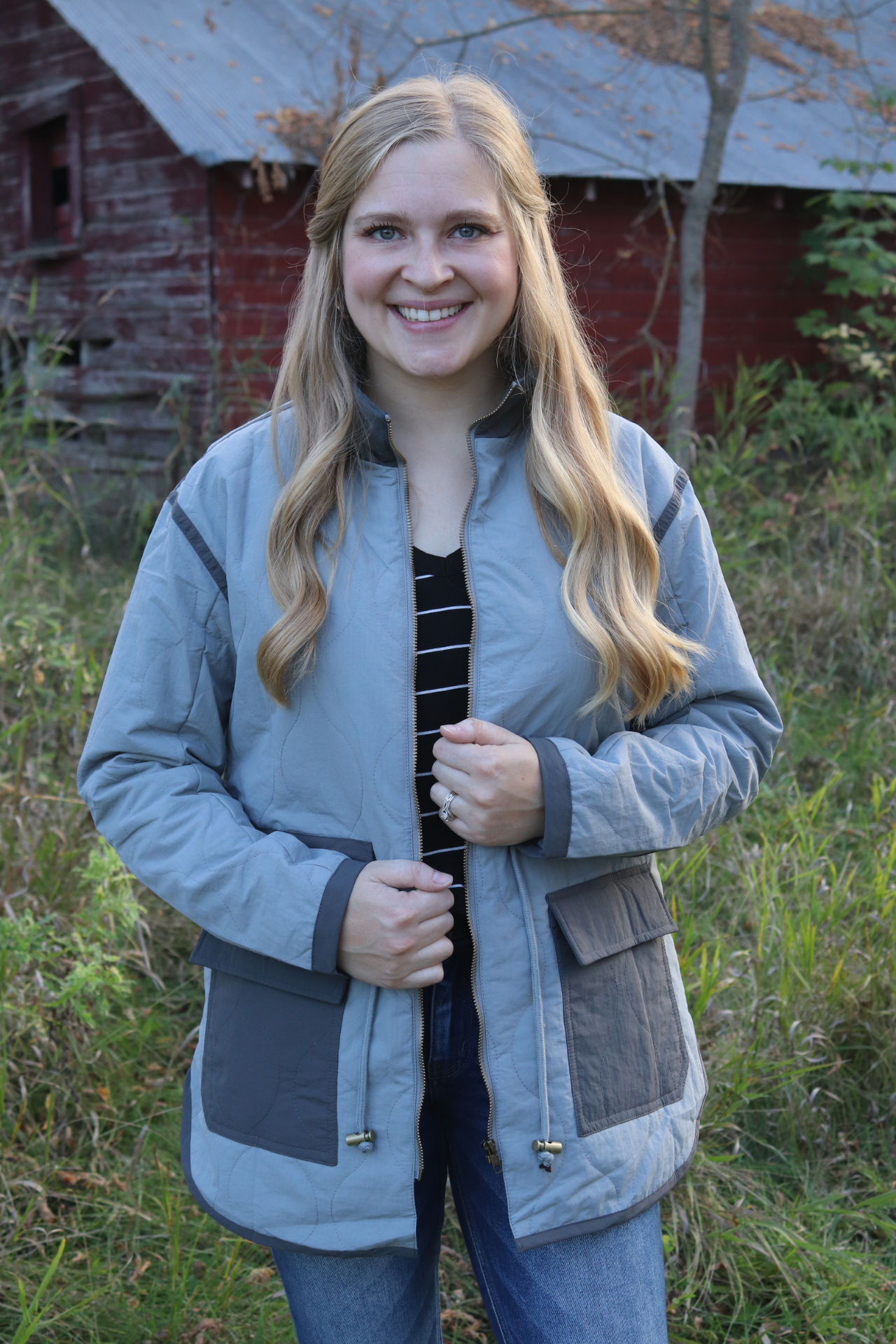 Gray Quilted Jacket