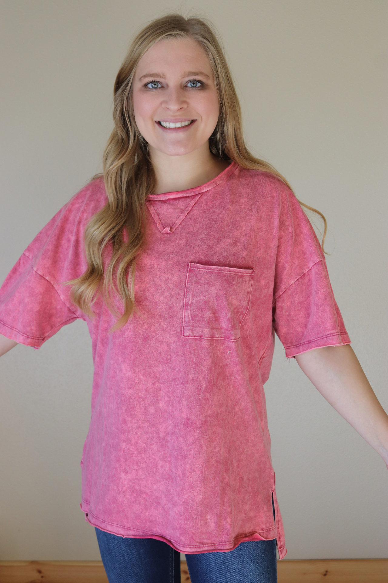 PLUS: Pink Mineral Washed T-shirt