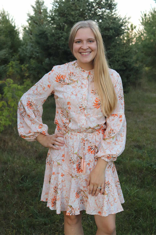 Orange Long Sleeve Dress