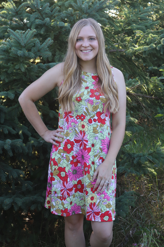 Pink Floral Tank Dress