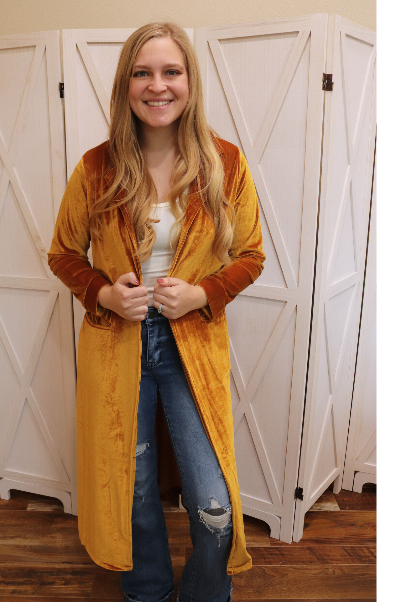 Mustard Velvet Cardigan