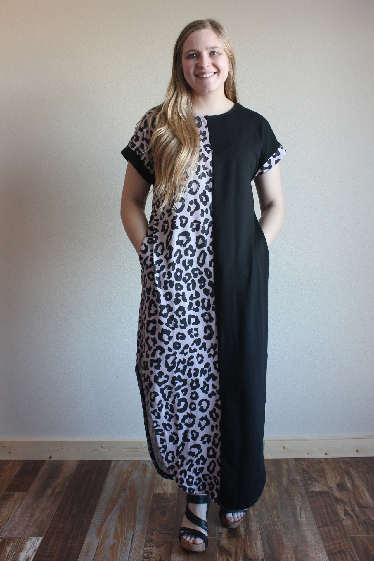 Black/Leopard Dress