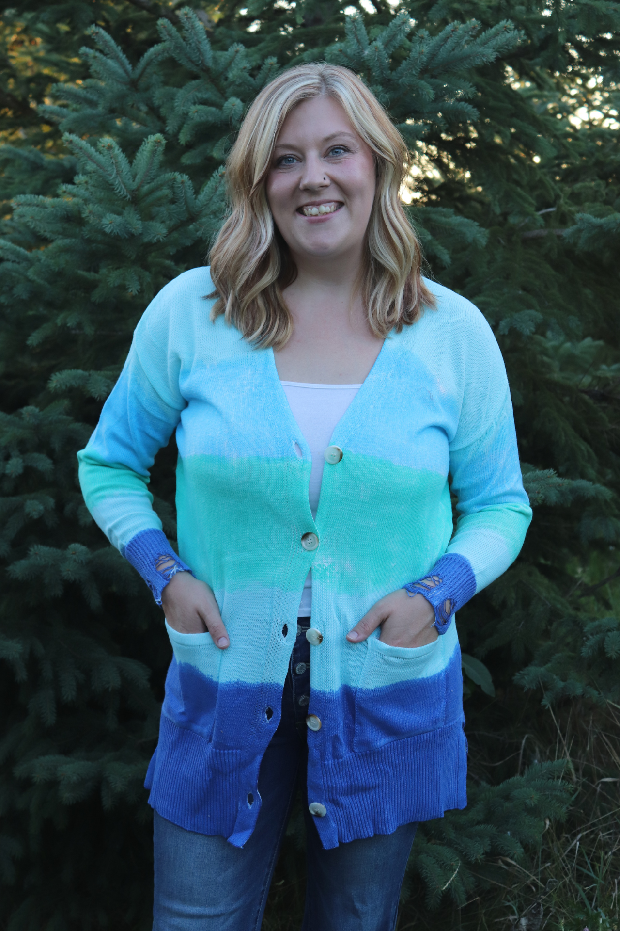 Blue Ombre Cardigan