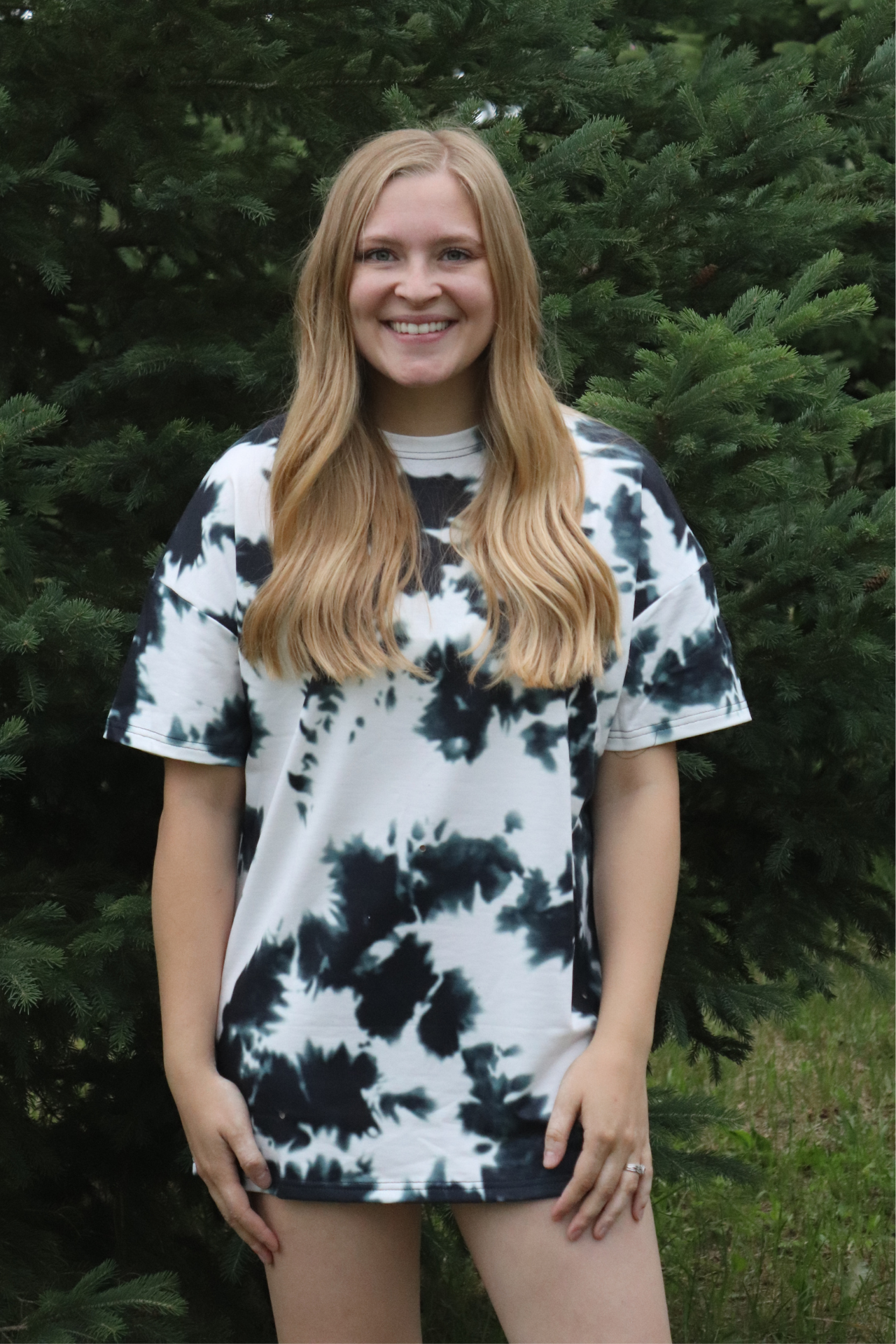 tie dye t shirt dress Black Tie Dye T-shirt Dress L