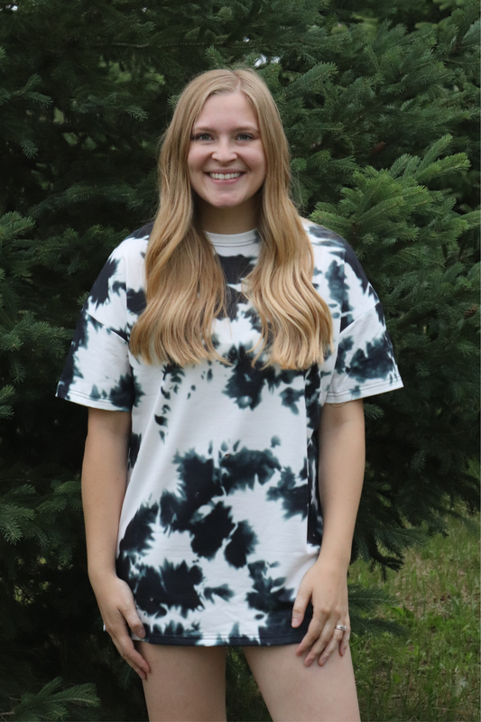 Black Tie Dye T-shirt Dress