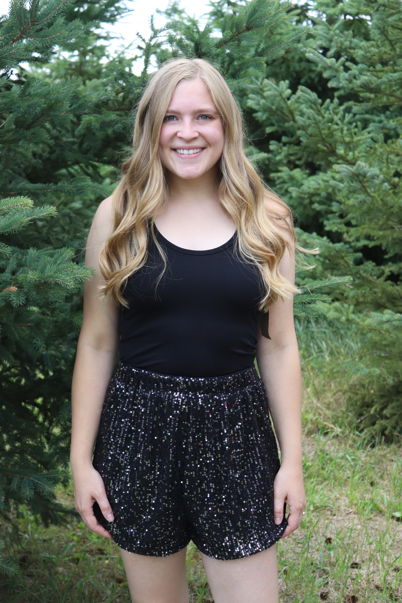 Black Sequin Shorts