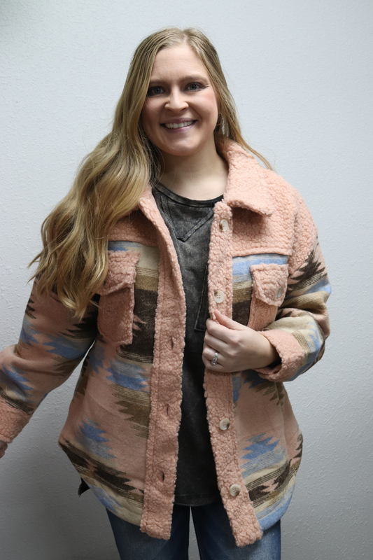 Blush Aztec Sherpa